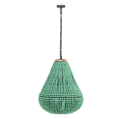 Palani Green Wooden Bead Chandelier - Default Title - Image 2
