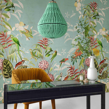 Palani Green Wooden Bead Chandelier - Default Title - Image 1