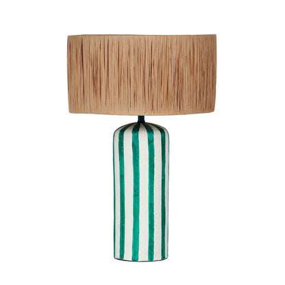 Ravello Green Striped Papier Mache Table Lamp - Default Title - Image 2
