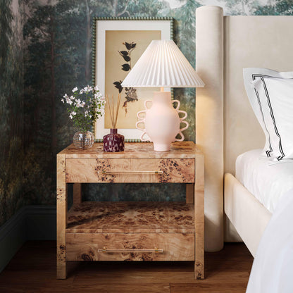 Hazza Pleated Table Lamp - Cream - Image 1
