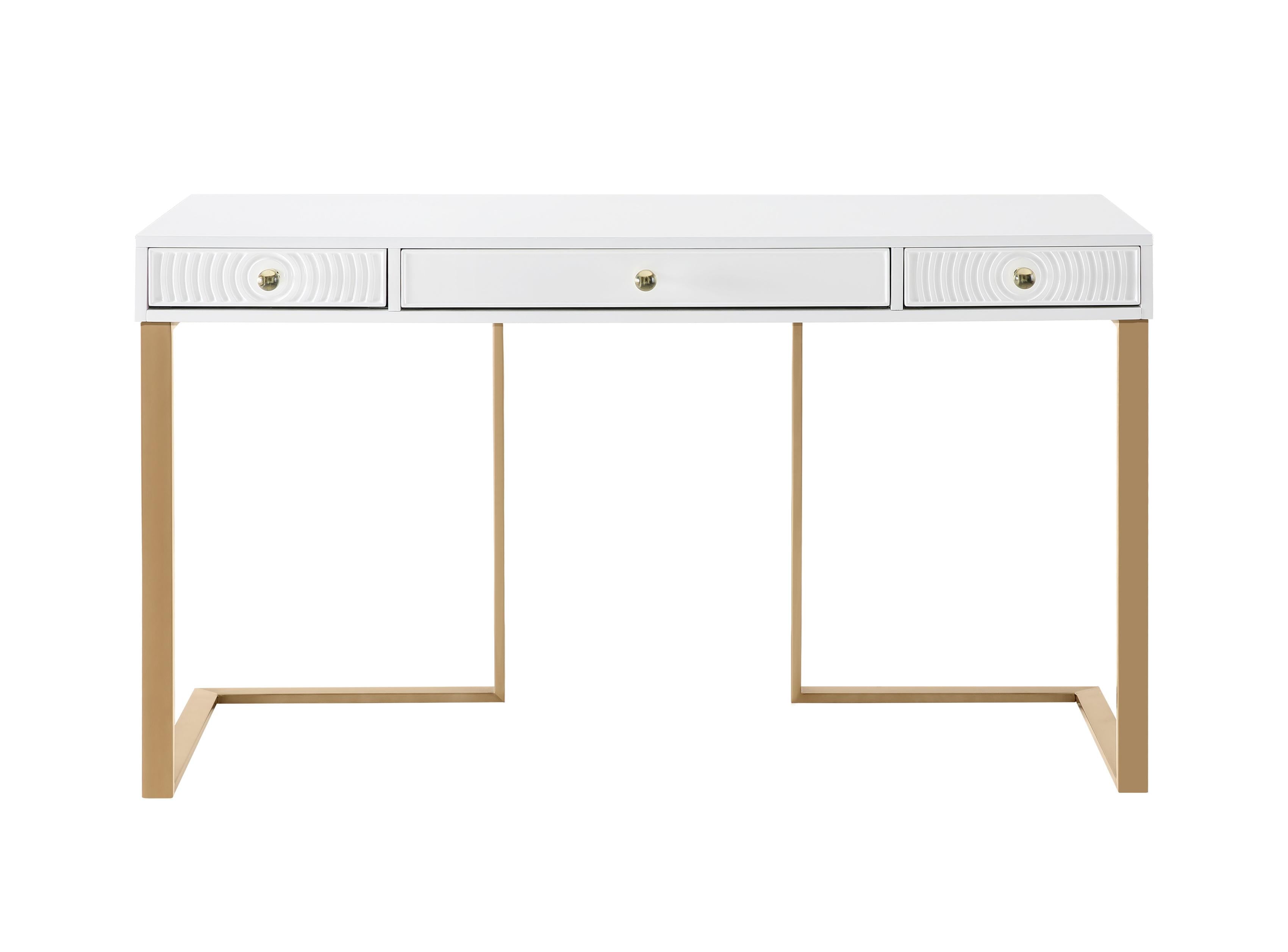 【kimichi】DUENDE FRANK DESK ホワイト Anmytek Rattan Vanity Desk with Drawers and Storage Office Desk