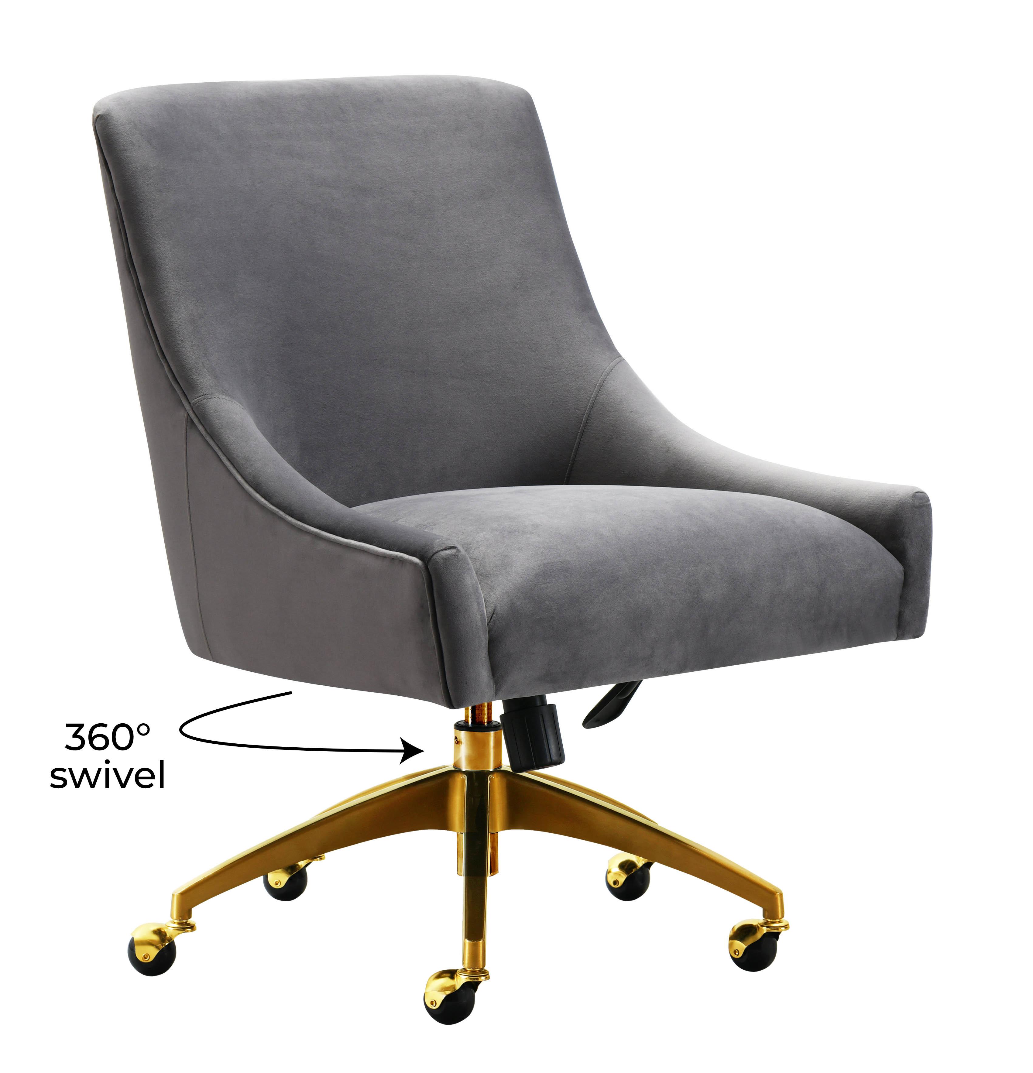 Gray velvet office discount chair