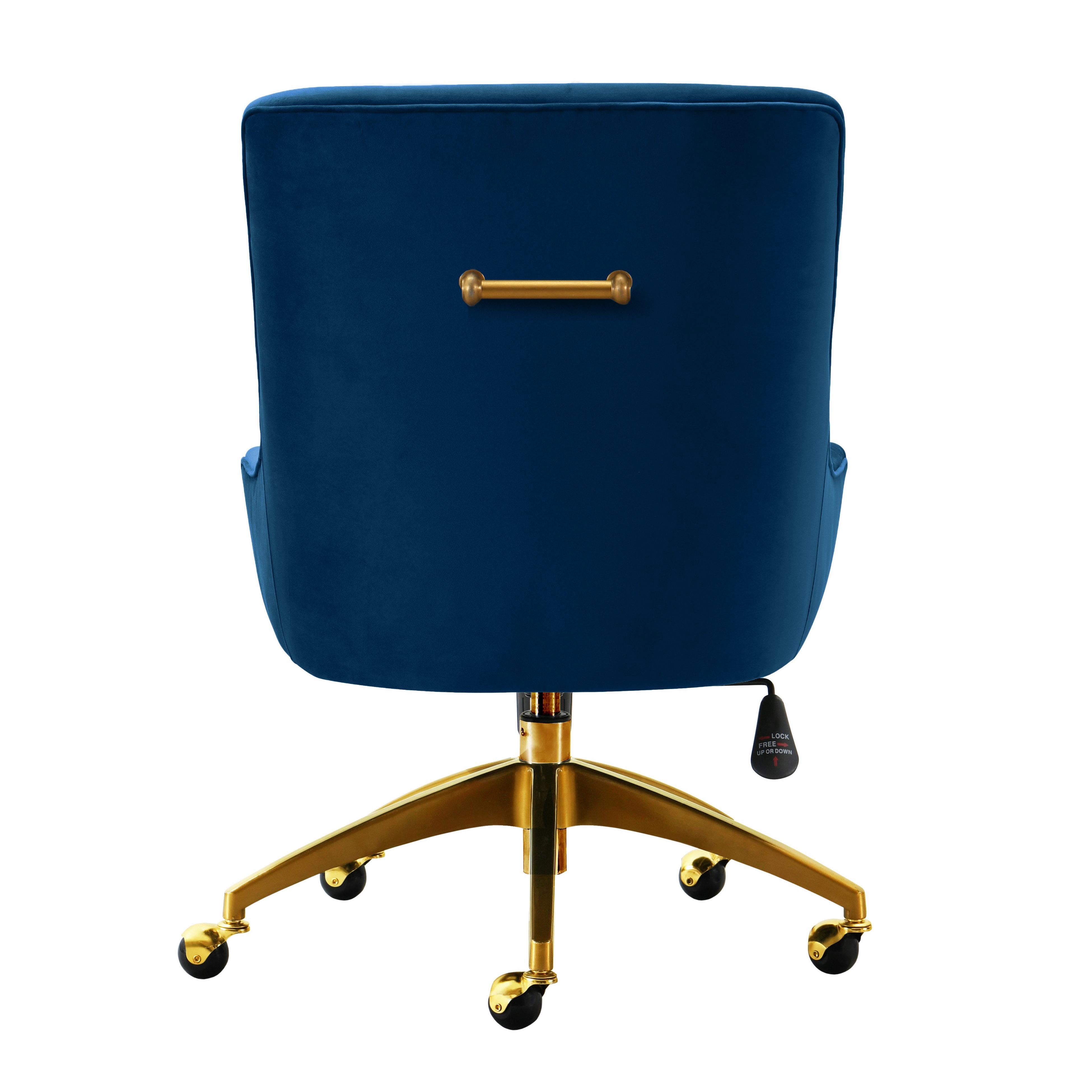 Velvet blue office discount chair