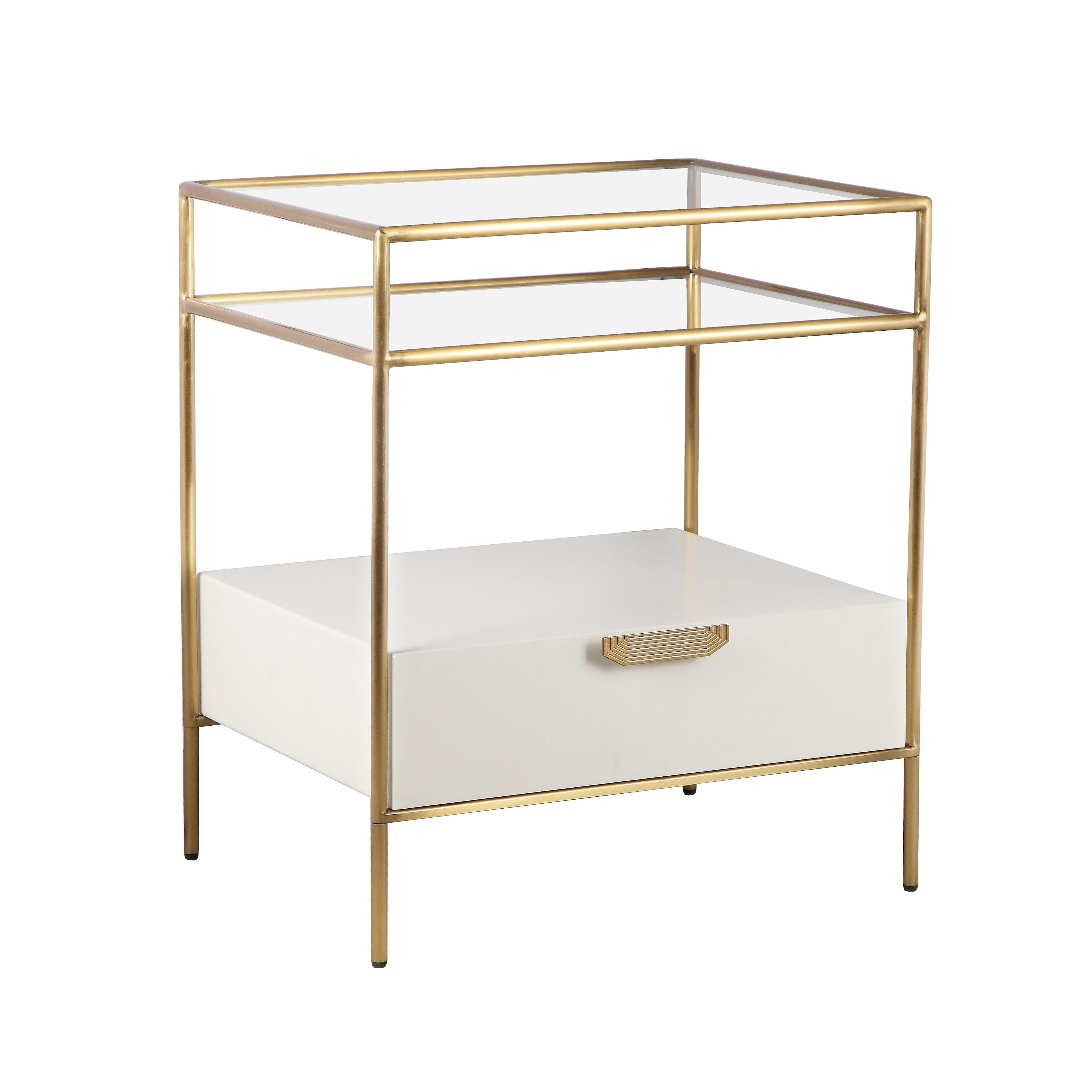 Glass bedroom end tables sales