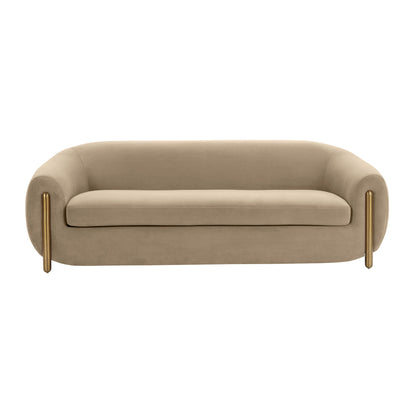 Lina 93" Performance Fabric Sofa by Inspire Me! Home Decor - Cafe Au Lait - Image 1
