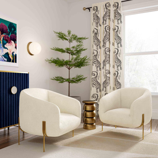 Kandra Cream Performance Vegan Shearling Accent Chair - Image 2