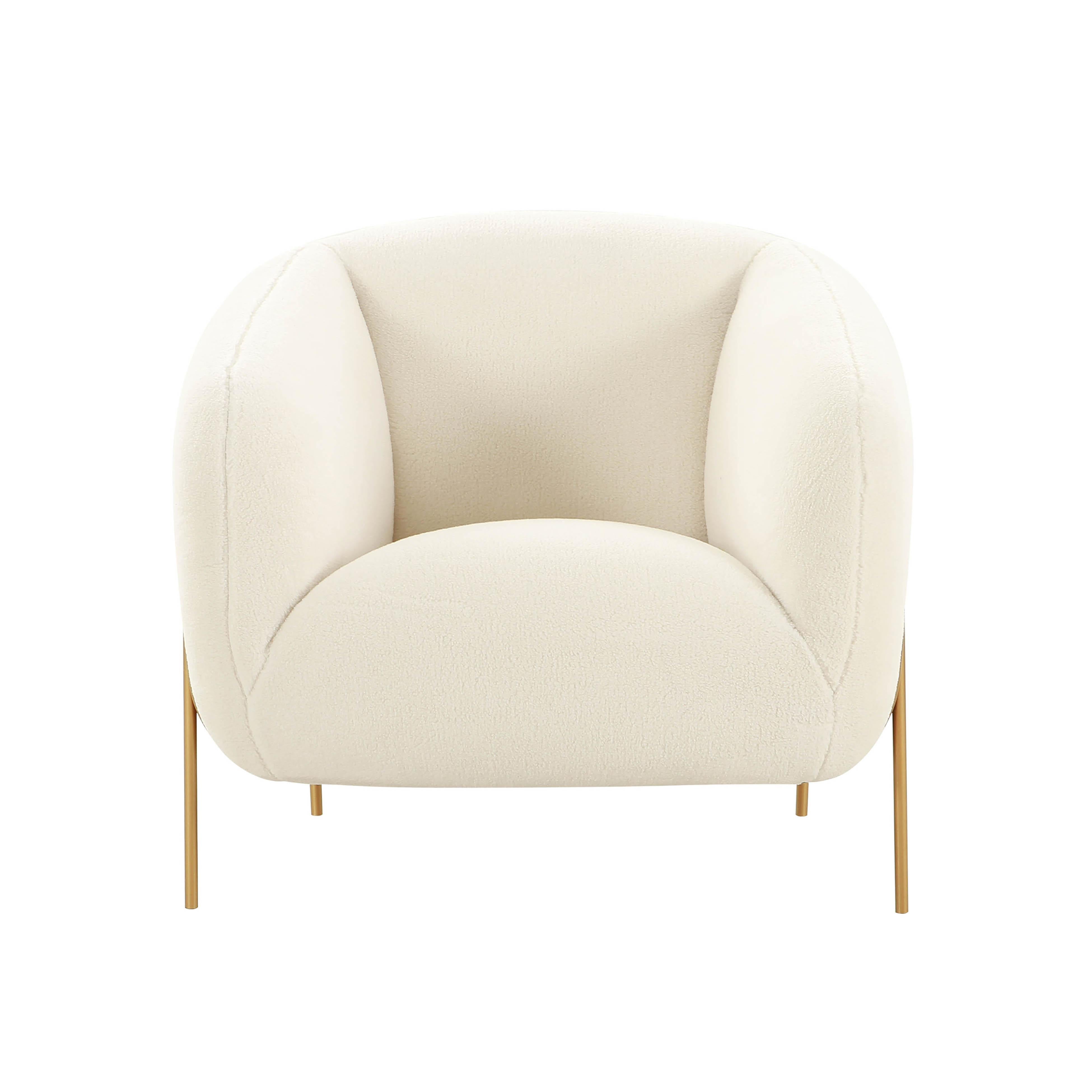 KARE ゴールドフィンガーホワイト アームチェア【monoroom町田】 Kandra Cream Shearling Accent Chair | TOV Furniture