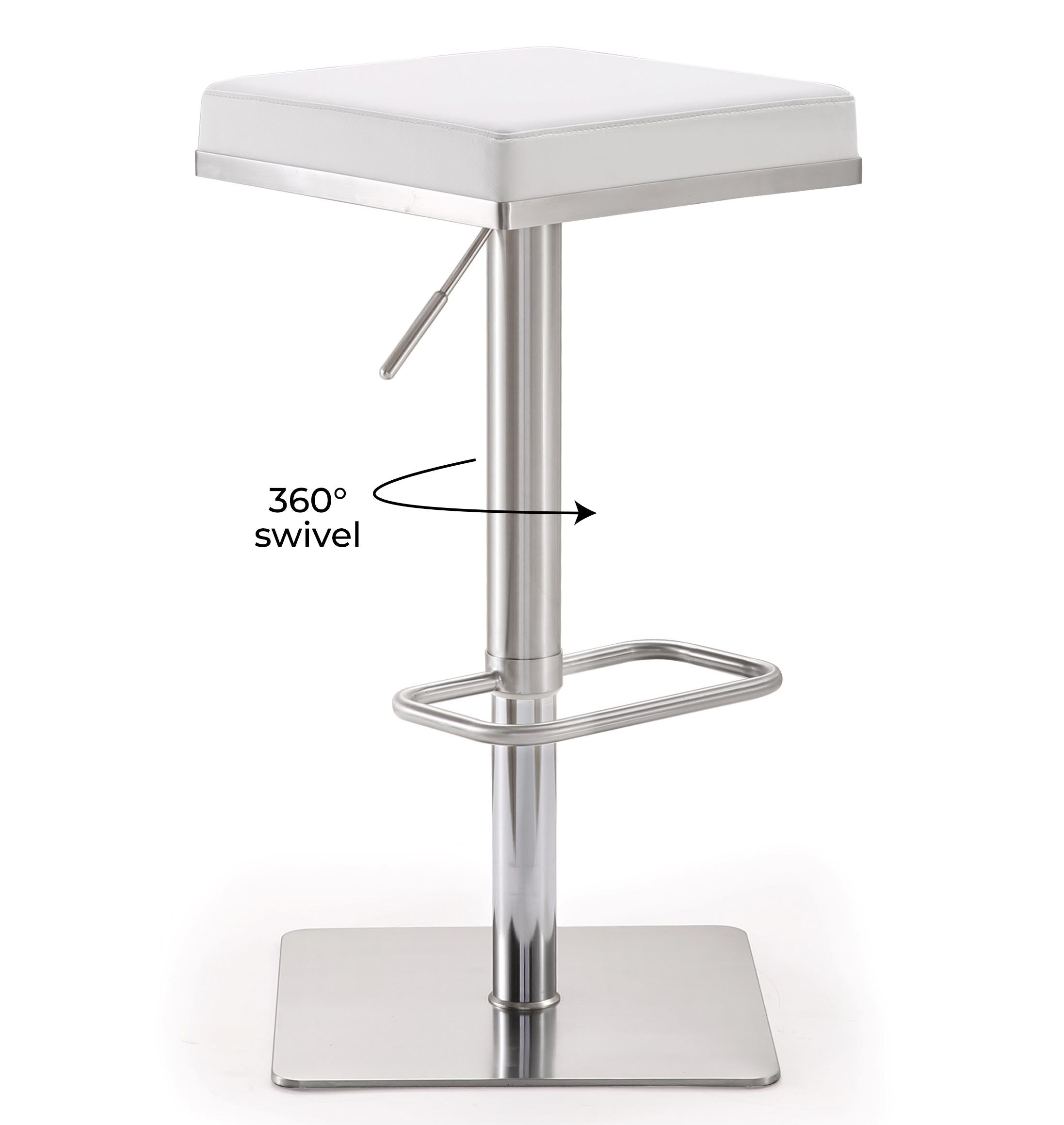 White adjustable best sale bar stool