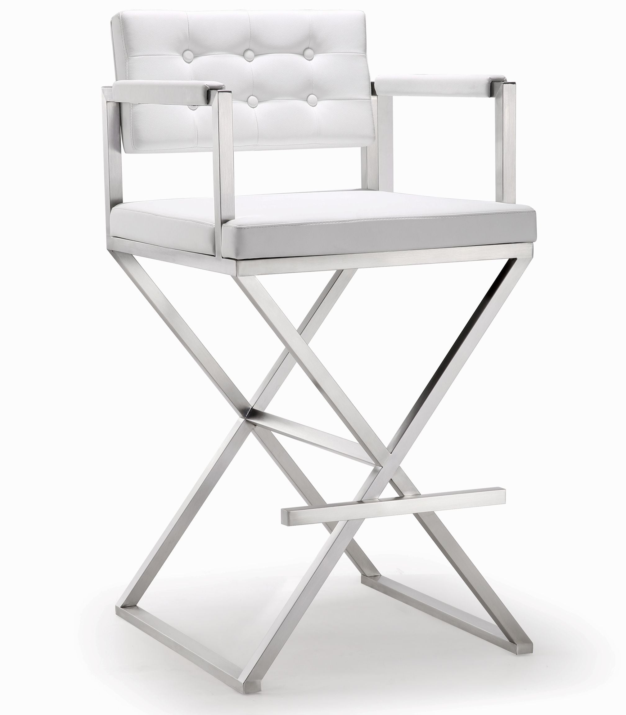 TOV Furniture Director Stainless Steel Barstool Black