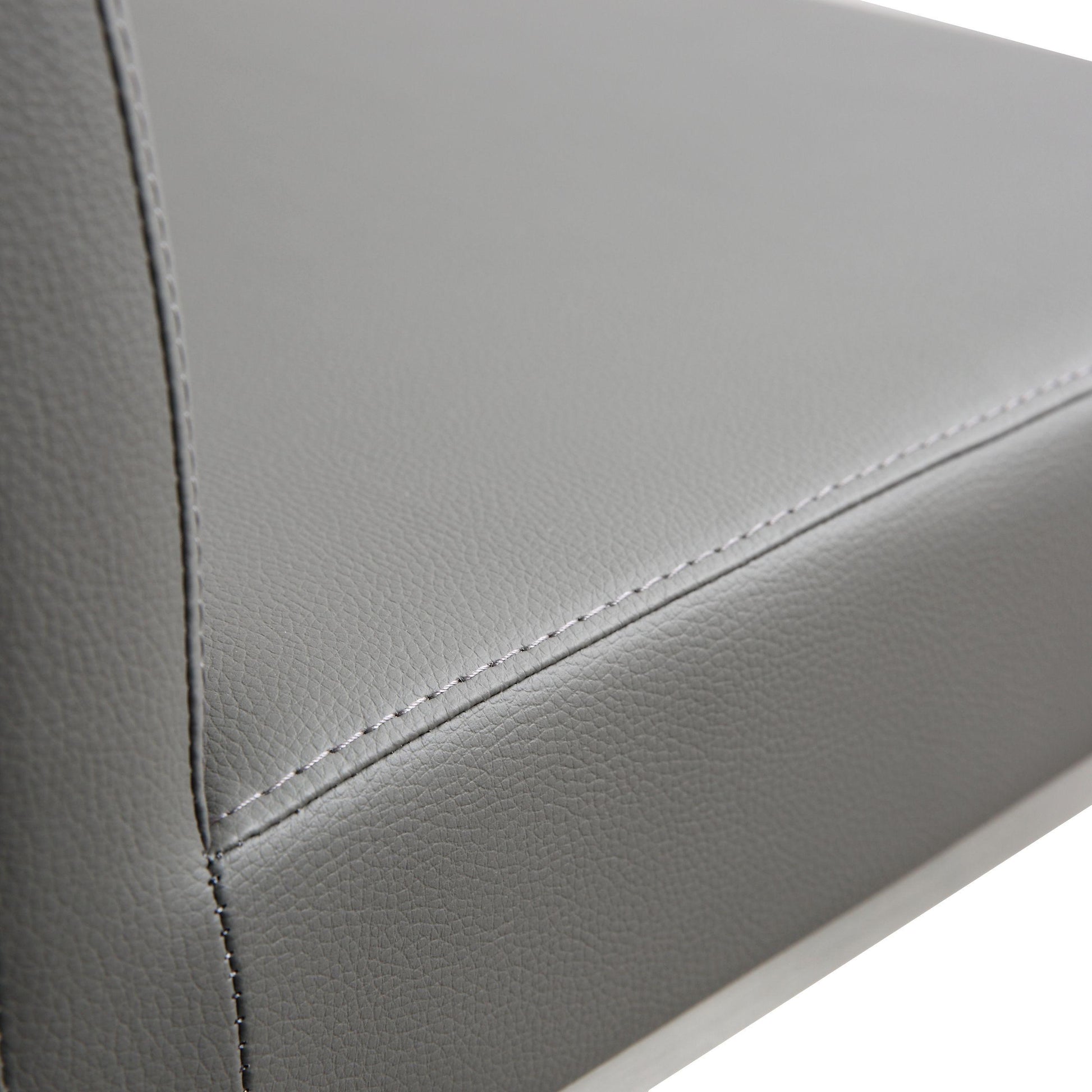 Denmark Vegan Leather Stool with Silver Base - Set of 2 – TOV Furniture