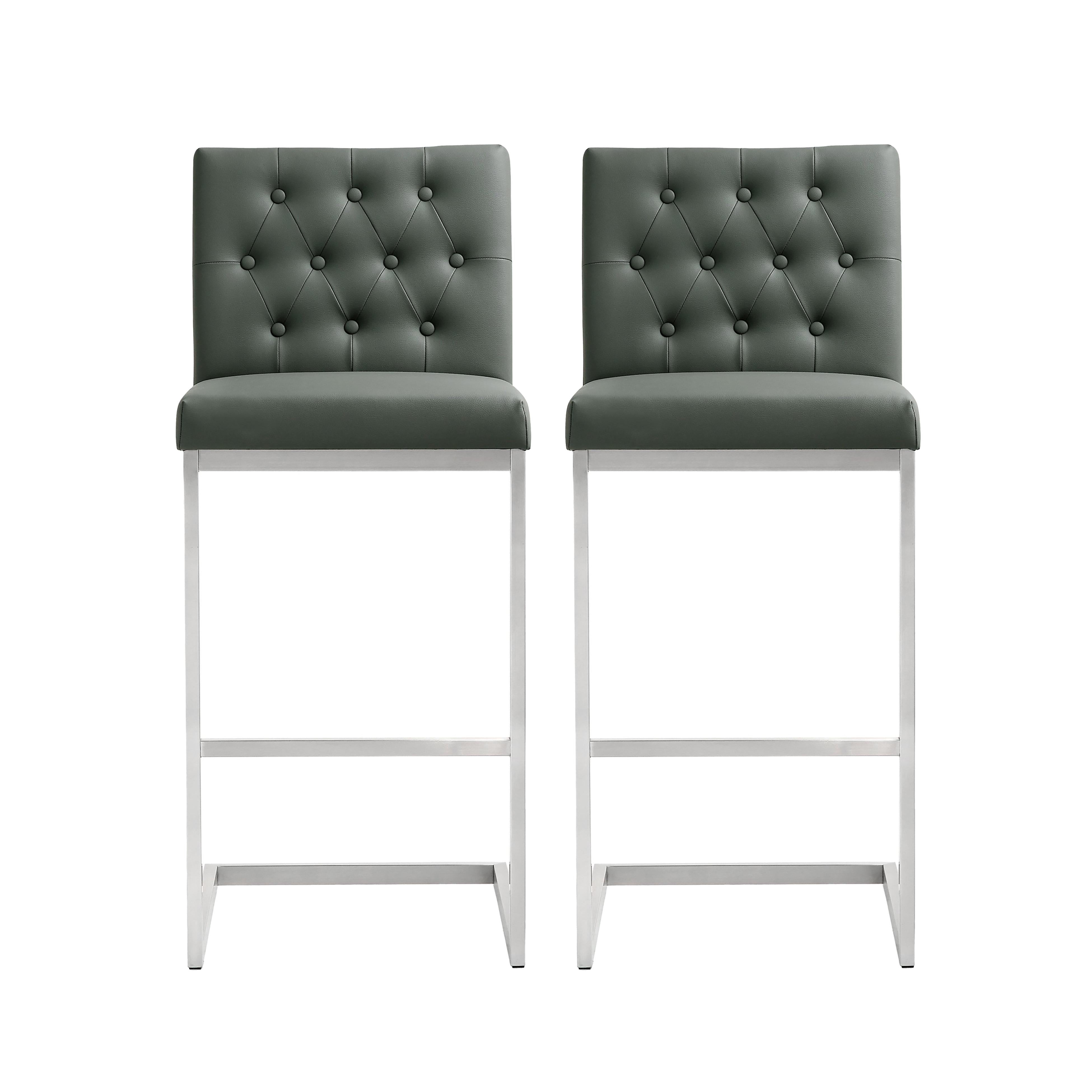 Helsinki Vegan Leather Stool Set of 2 TOV Furniture