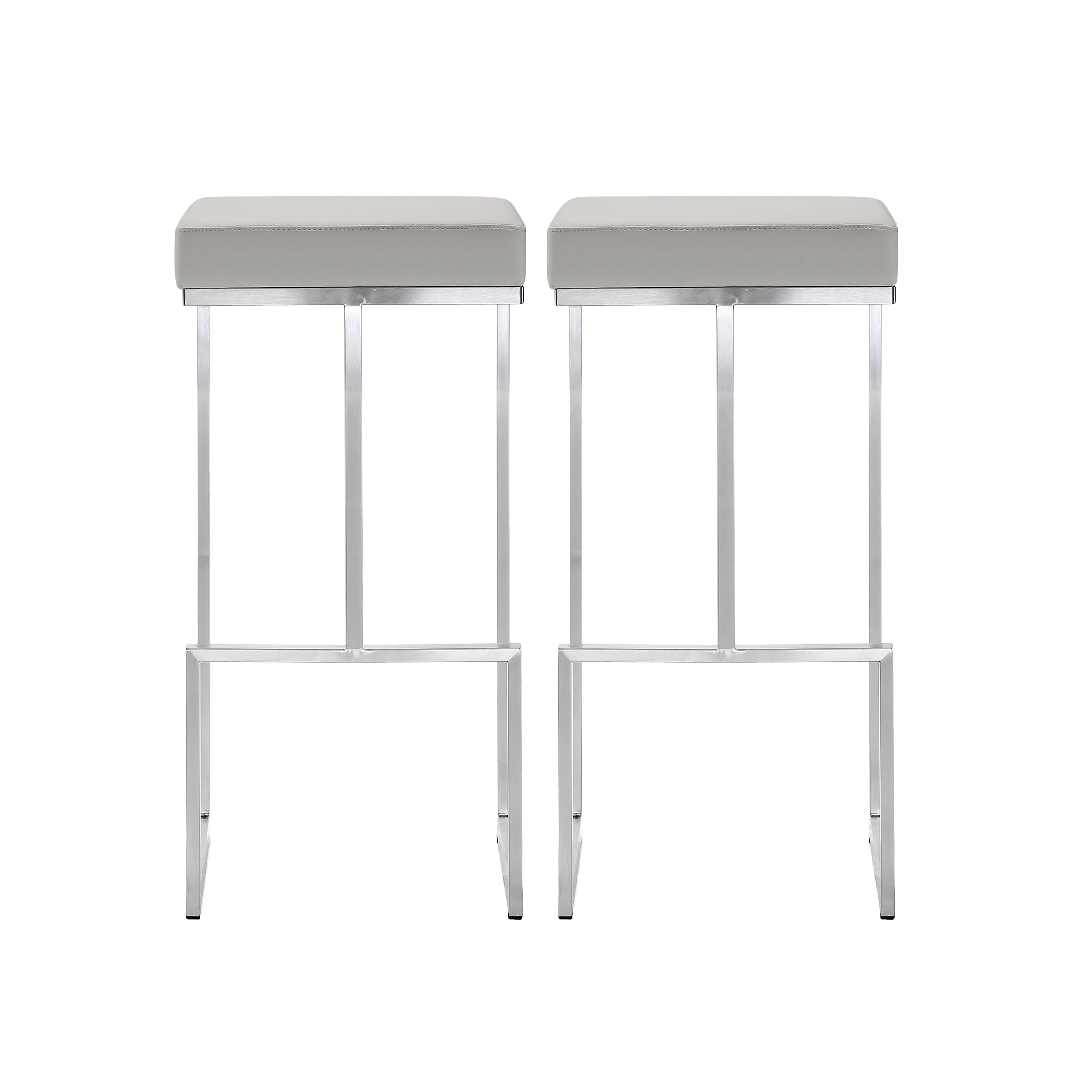 Leather and best sale steel bar stools