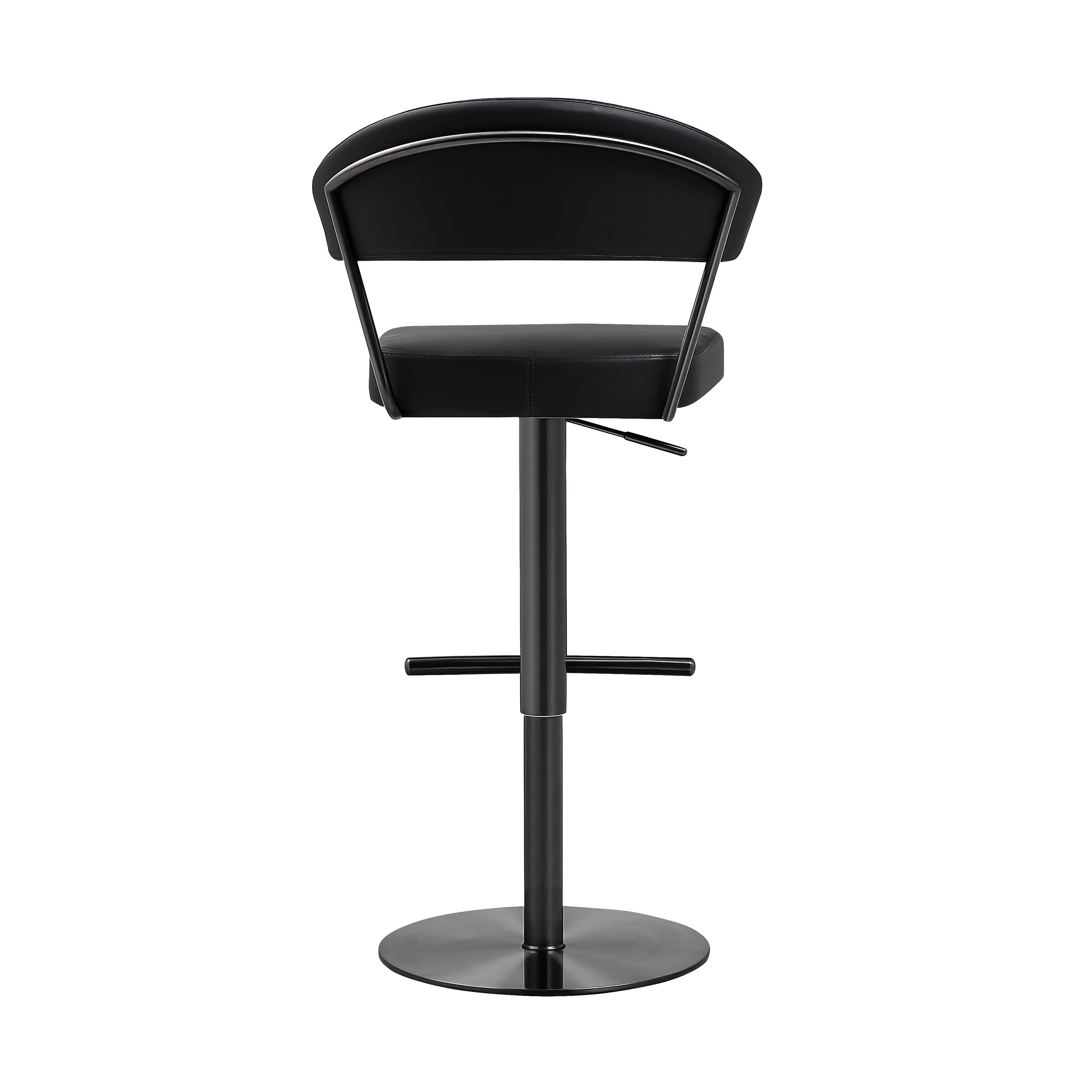 Cosmo Black on Black Steel Barstool TOV Furniture