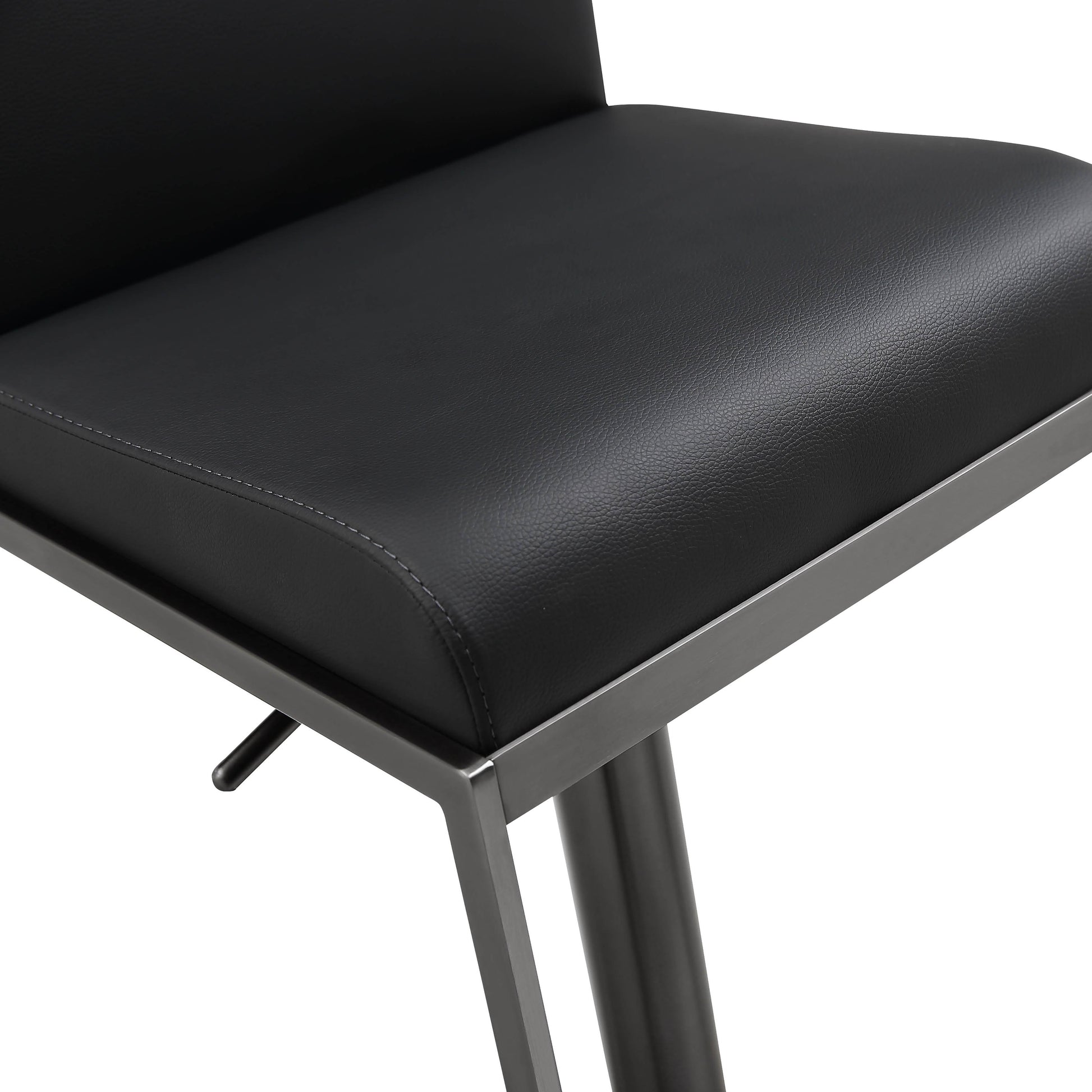 Amalfi Black on Black Vegan Leather Furniture TOV Adjustable – Stool