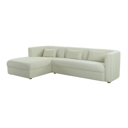 Callie 2-Piece Performance Velvet L-Shaped Sectional - Cream / LAF - Image 1