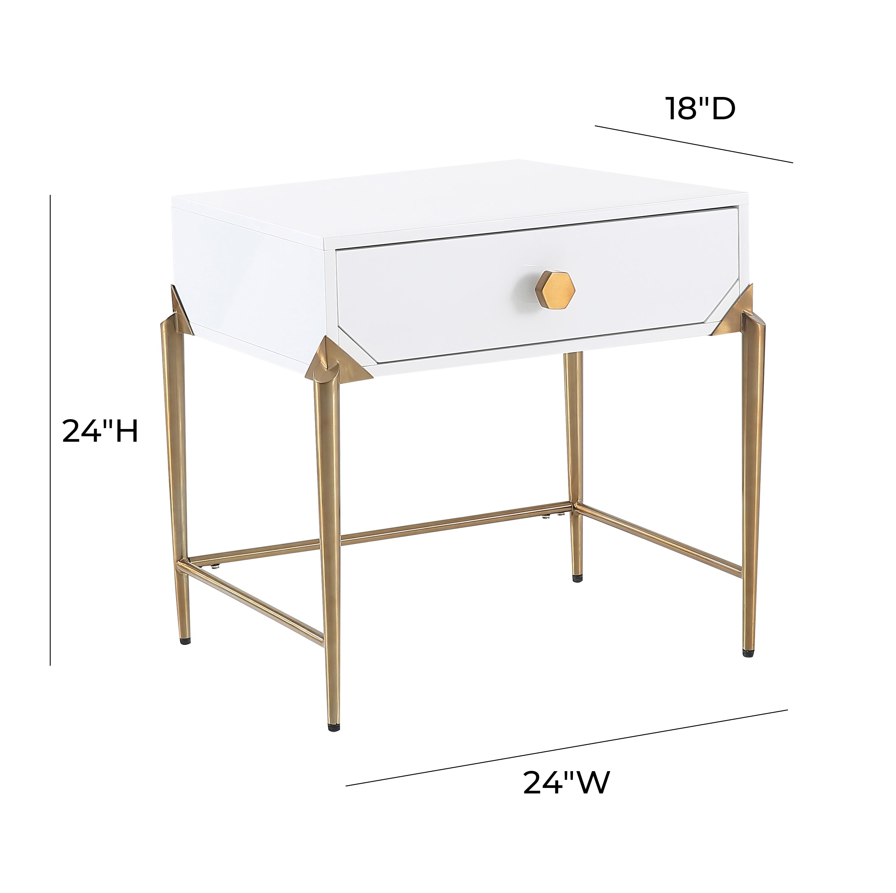 White lacquer night deals table