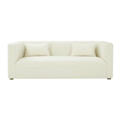 Callie 84" Performance Velvet Sofa - Cream - Image 1