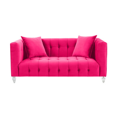 Bea 66" Hot Pink Performance Velvet Loveseat - Image 1