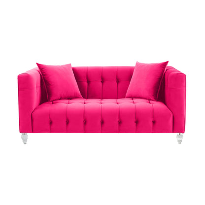 Bea 66" Hot Pink Performance Velvet Loveseat - Default Title - Image 2