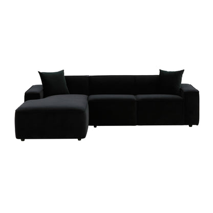 Olafur 2-Piece Performance Fabric L-Shaped Sectional - Black / LAF - Image 1