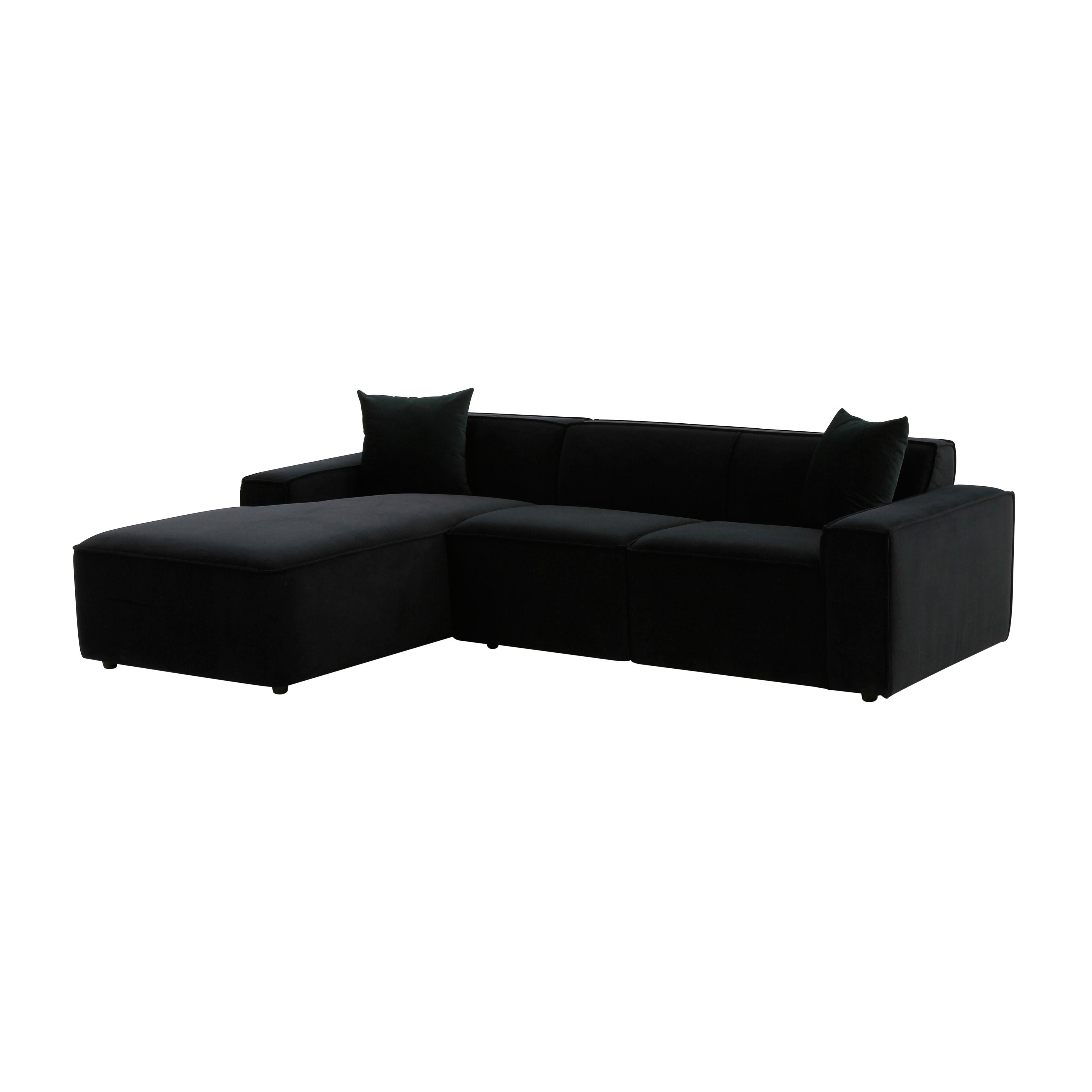 Black deals upholstered sectional