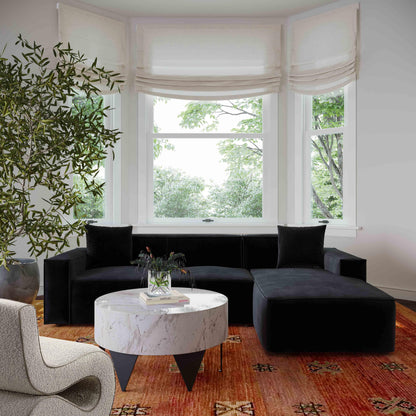 Olafur 2-Piece Performance Fabric L-Shaped Sectional - Black / RAF - Image 1