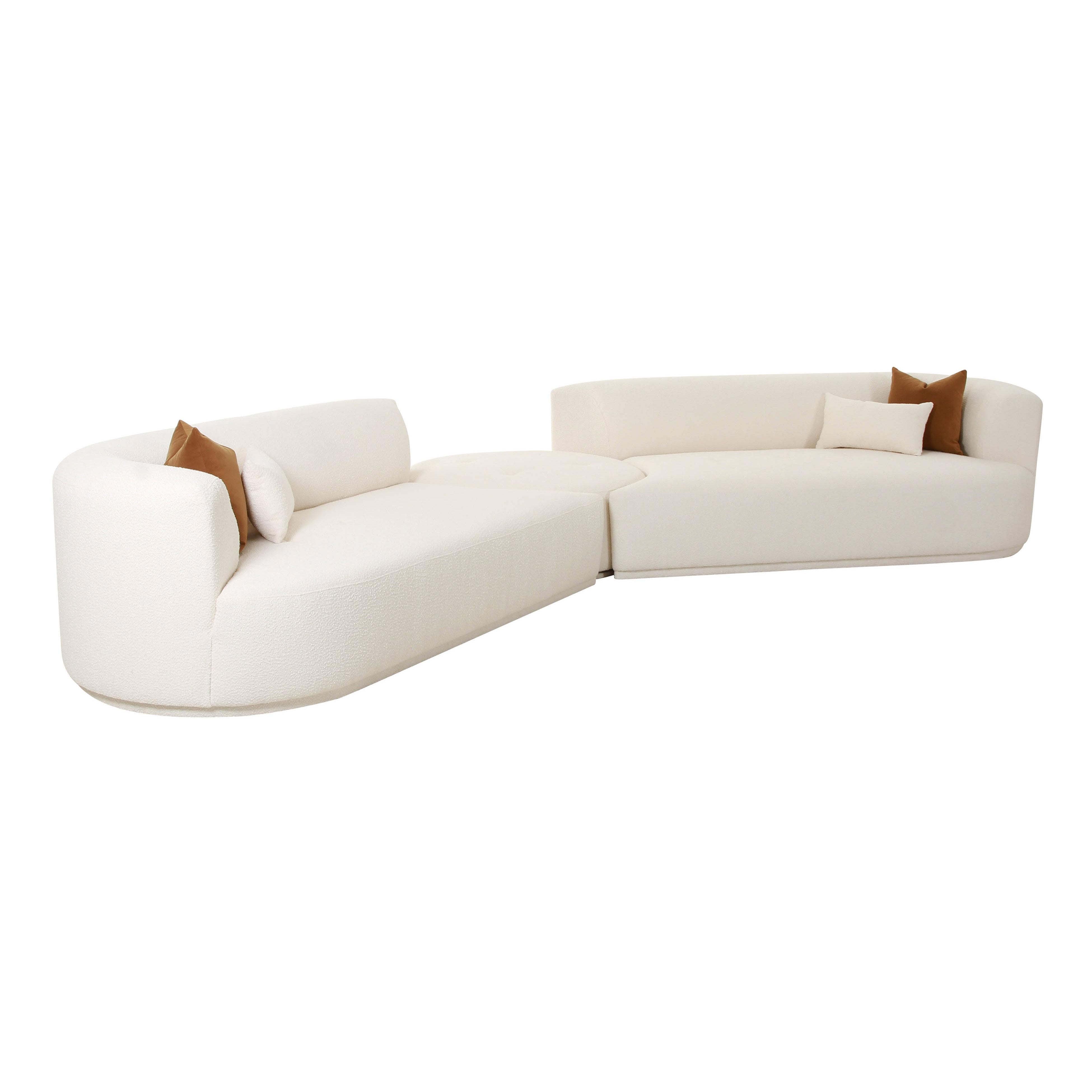 Fickle Cream Boucle 3-Piece Modular Sectional – TOV Furniture Fickle Cream Boucle 3-Piece Modular Sectional – TOV Furniture