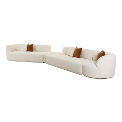 Fickle 4-Piece Cream Performance Boucle Modular Sectional - LAF - Image 1
