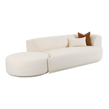 Fickle 112" 2-Piece Cream Performance Boucle Chaise Modular Sofa - RAF - Image 1