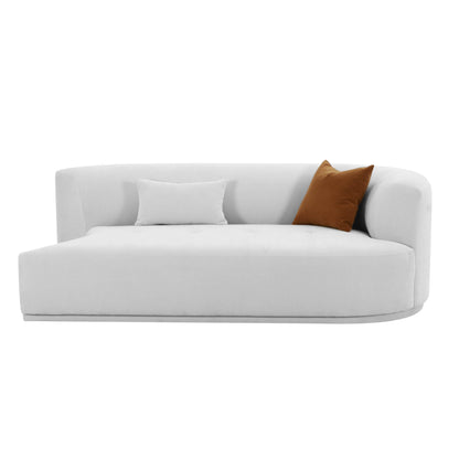 Fickle 82.5" Grey Performance Velvet Modular Loveseat - RAF - Image 1