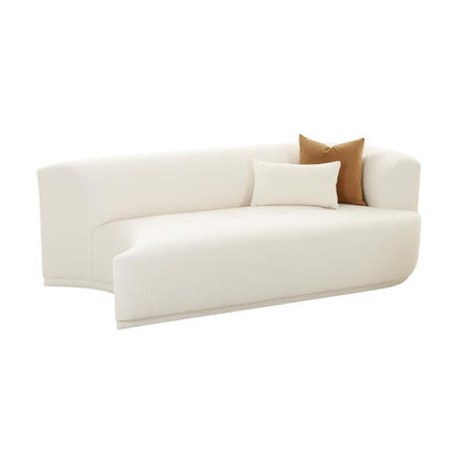 Fickle 82.5" Cream Performance Boucle Modular Loveseat - RAF - Image 1