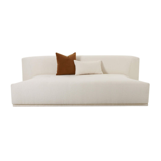 Fickle 84" Cream Performance Boucle Modular Armless Loveseat - Image 1