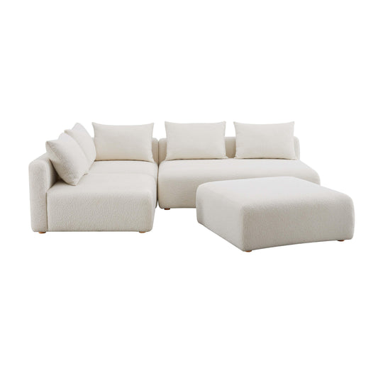 Hangover 4-Piece Cream Performance Boucle Modular Chaise Sectional - Image 1