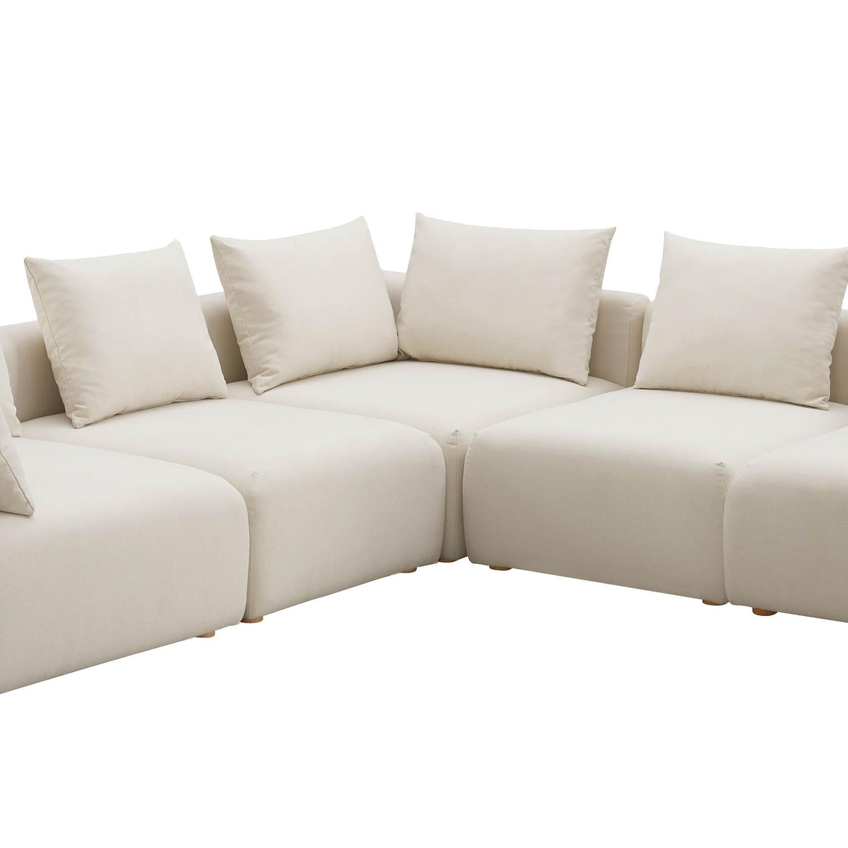Hangover 5-Piece Cream Performance Linen Modular L-Sectional | TOV