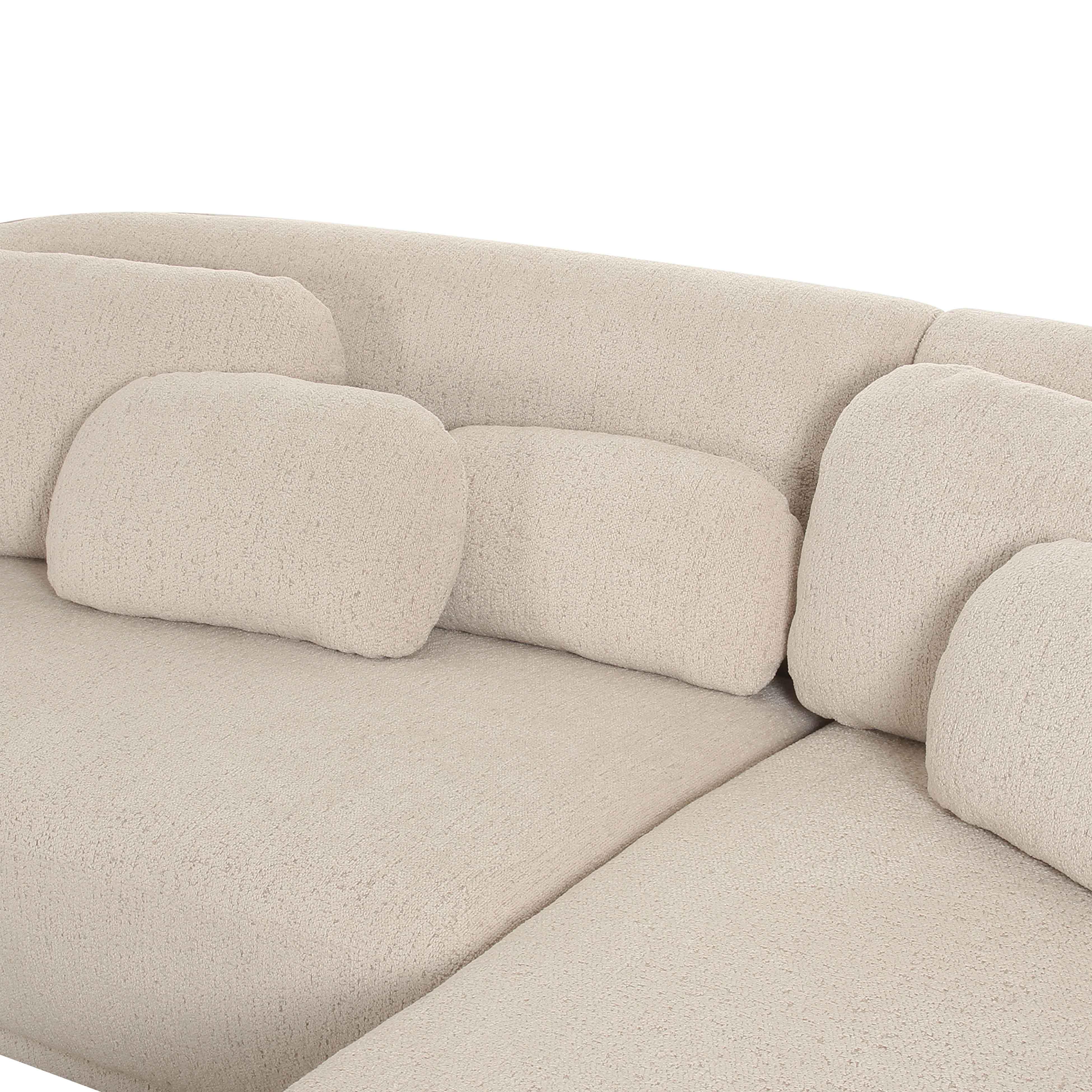 Misty 2-Piece Cream Performance Boucle L-Shaped Sectional | TOV