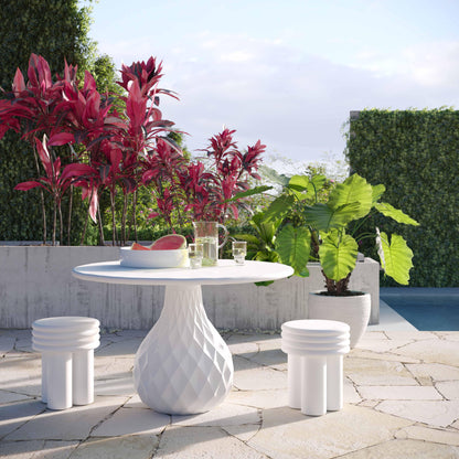 Tulum 47" Ivory Concrete Indoor / OutdoorRound Dining Table - Default Title - Image 1