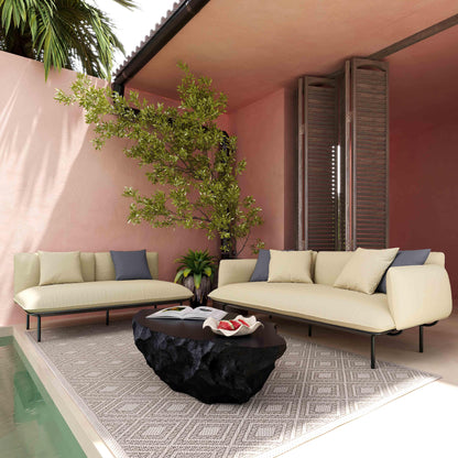 Katti 85" Outdoor Sofa - Beige - Image 1