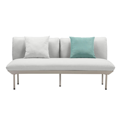 Katti 65.5" Outdoor Loveseat - Light Grey - Image 2