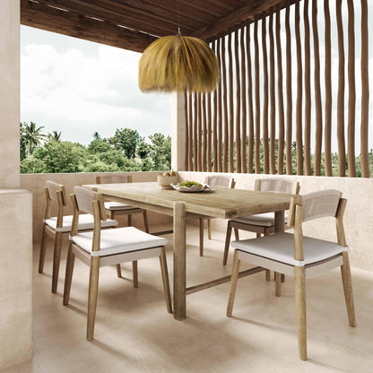 Gata 87" Light Teak Outdoor Rectangular Dining Table - Default Title - Image 1