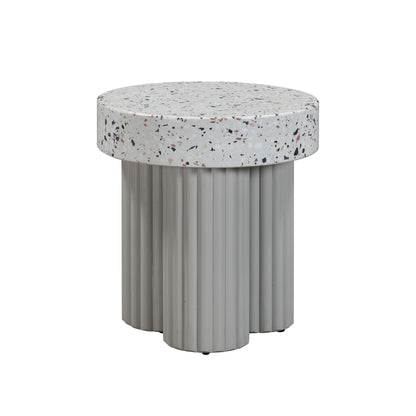 Clover Faux Terrazzo Indoor/Outdoor Round Side Table - Default Title - Image 2