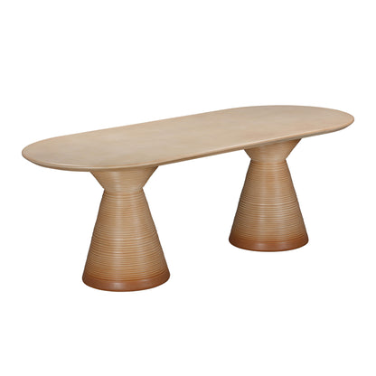Fassa 87" Faux Terracotta Indoor / Outdoor Oval Dining Table - Default Title - Image 2