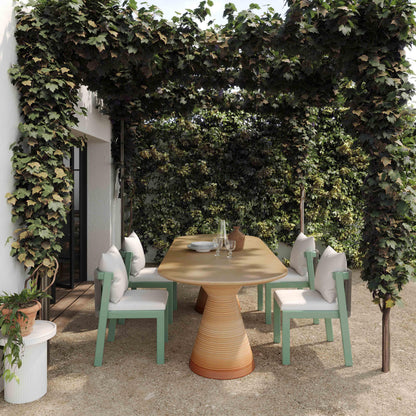 Fassa 87" Faux Terracotta Indoor / Outdoor Oval Dining Table - Default Title - Image 1
