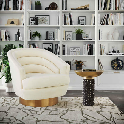 Blaze Glass and Brass Side Table - Default Title - Image 1