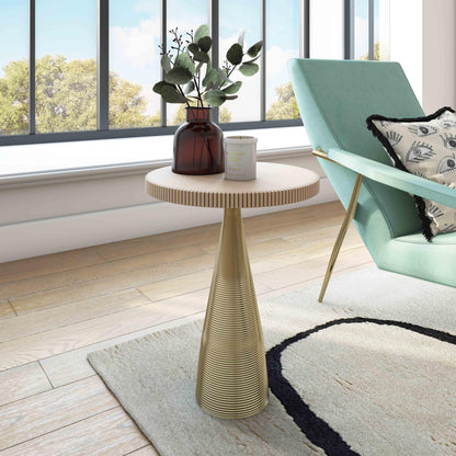 Celeste Ribbed Side Table - Default Title - Image 1