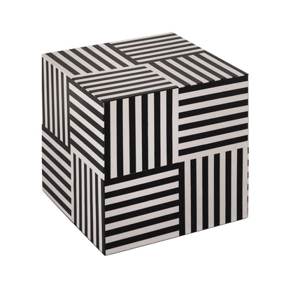 Cube Black and White Side Table - Default Title - Image 2