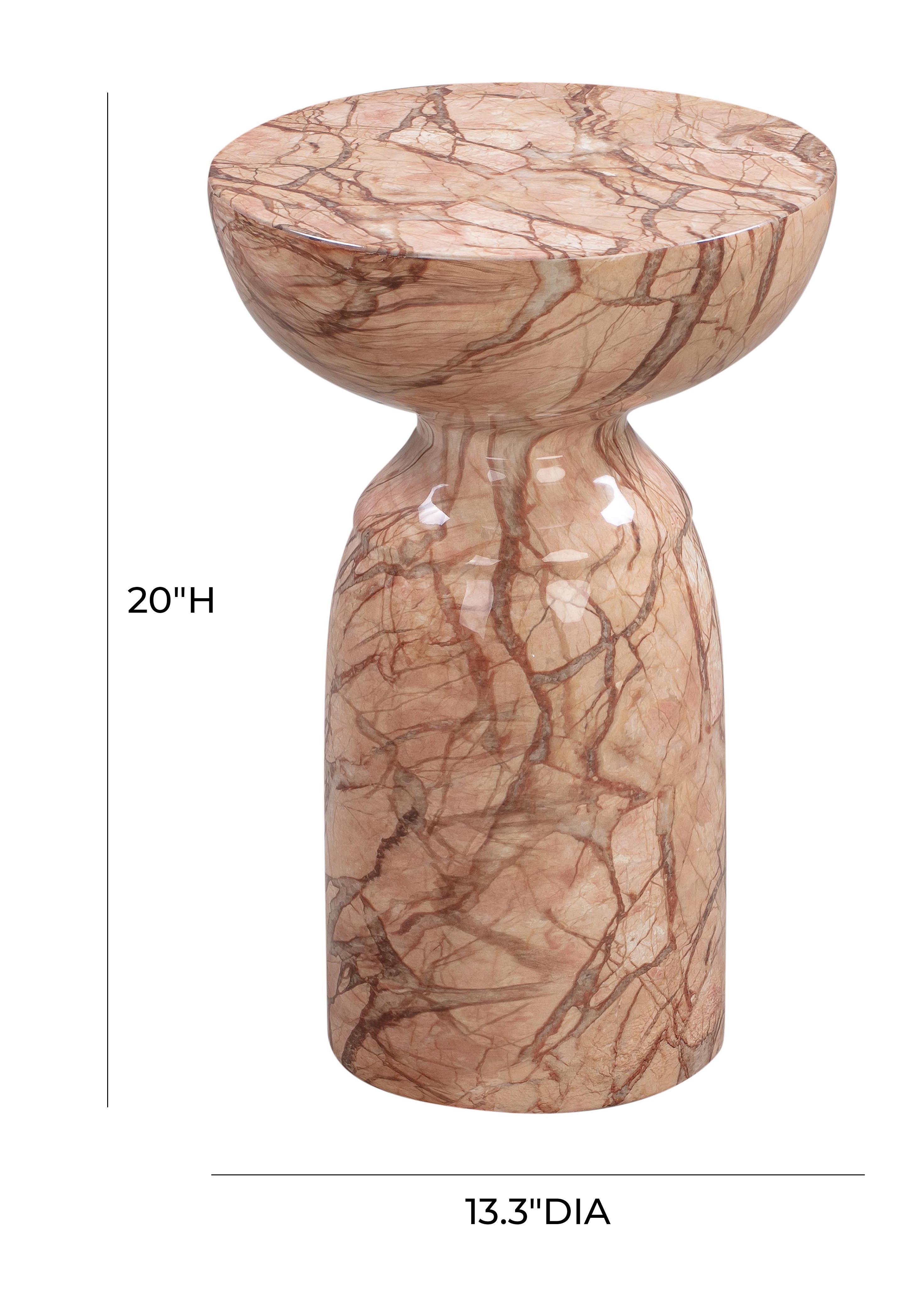 Rue Faux Marble Indoor / Outdoor Round Side Table | TOV Furniture
