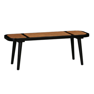 Emilia 50" Black Cane Bench - Image 1