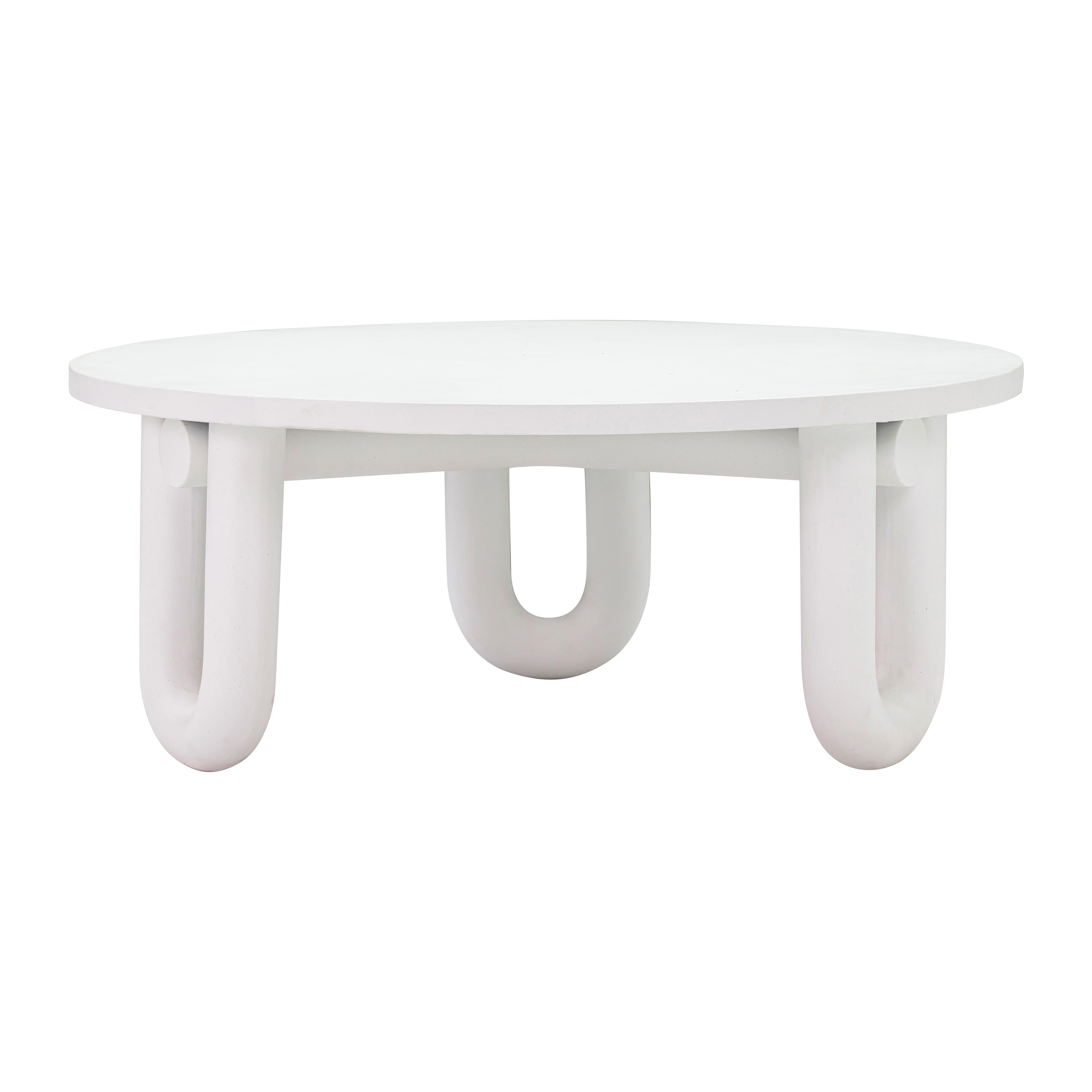 White outdoor round coffee table sales