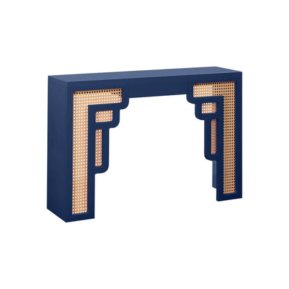 Suzie 45" Rattan Console Table - Navy - Image 1