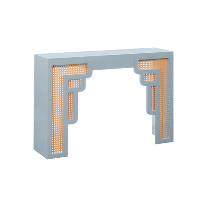 Suzie 45" Rattan Console Table - Blue - Image 1